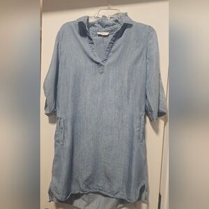 ELAN Light Blue Denim Tunic Dress SIZE SMALL